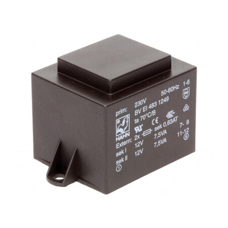 Transformator încapsulat 15VA 230V 12V PCB | Electronic-mag.ro | Componente Electronice