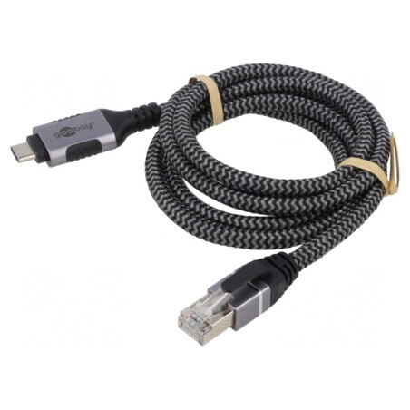Cablu USB-C la RJ45 2m Negru/Gri | Electronic-mag.ro | Componente Electronice