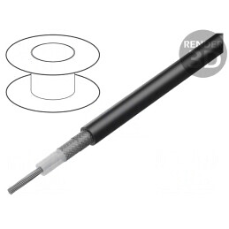 Cablu: coaxial; RG214; litat; Cu; PVC; negru; 100m; Øcablu: 10,8mm