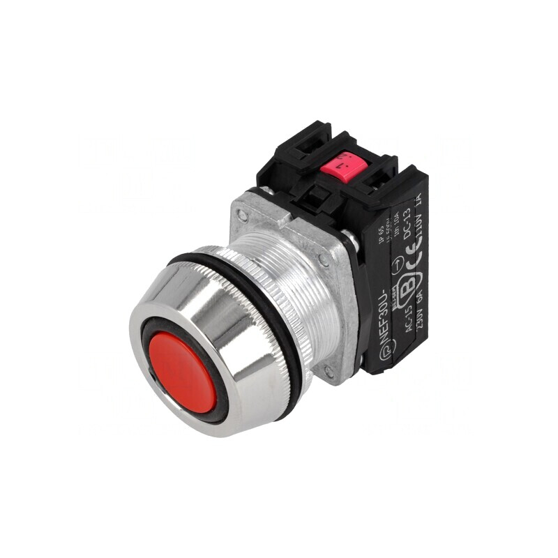 Comutator apăsare 30mm 1NC 1NO | Electronic-mag.ro | Componente Electronice