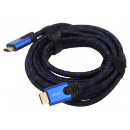Cablu HDMI 2.1 Textil Negru 5m | Electronic-mag.ro | Componente Electronice