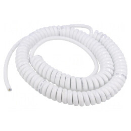 Cablu spiralat neecranat alb 3G1mm2 0,8m 2,8m 300V 500V