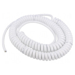 Cablu spiralat neecranat alb 3G1mm2 0,8m 2,8m 300V 500V | Electronic-mag.ro | Componente Electronice