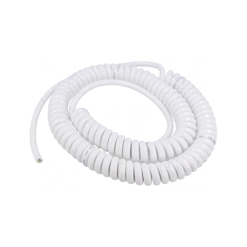 Cablu spiralat neecranat alb 3G1mm2 0,8m 2,8m 300V 500V | Electronic-mag.ro | Componente Electronice