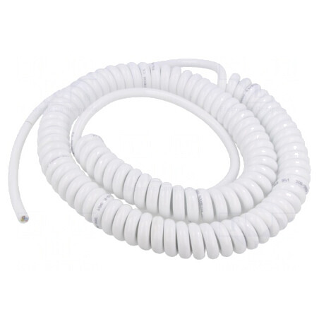 Cablu spiralat neecranat alb 3G1mm2 0,8m 2,8m 300V 500V | Electronic-mag.ro | Componente Electronice