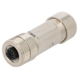 Mufă M12 5 PIN mamă B-Profibus pe cablu drept 4-9mm | Electronic-mag.ro | Componente Electronice