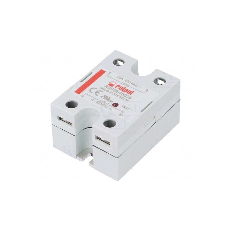 Releu semiconductor 1-fazat 25A 48-660VAC 4-32VDC RSR52-60D25 | Electronic-mag.ro | Componente Electronice