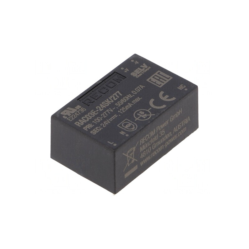 Convertor AC/DC 3W 24V 125mA 79% PCB 4000V | Electronic-mag.ro | Componente Electronice