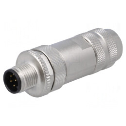 Conector M12 Mufă Tată 8 Pinuri Ecranat Aurit IP67 30V