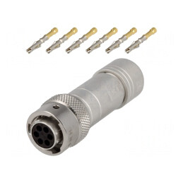 Conector Circular RT360 Mufă Mamă 6 PIN Crimpată pe Cablu | Electronic-mag.ro | Componente Electronice