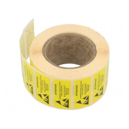Etichetă Autoadezivă ESD Galbenă 16x40mm 1000 Bucăți | Electronic-mag.ro | Componente Electronice