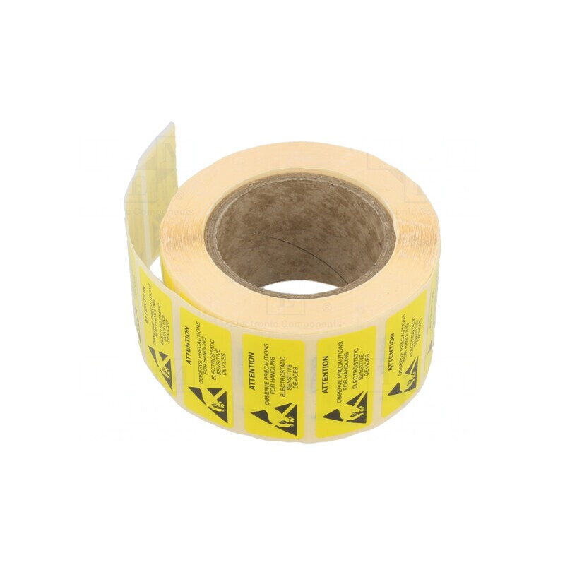 Etichetă Autoadezivă ESD Galbenă 16x40mm 1000 Bucăți | Electronic-mag.ro | Componente Electronice