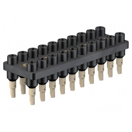 Bloc Multipriză Banană 2mm 20 Prize Neagră 70VDC 10A | Electronic-mag.ro | Componente Electronice