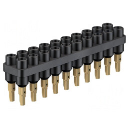 Bloc Multipriză Neagră 2mm 70VDC 10A 20 Prize | Electronic-mag.ro | Componente Electronice