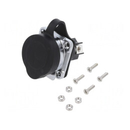 Conector Circular Soclu 28mm 3-PIN Aurit Mamă | Electronic-mag.ro | Componente Electronice