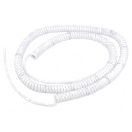 Cablu Spiralat Neecranat PUR Alb 300V 1m-4m | Electronic-mag.ro | Componente Electronice