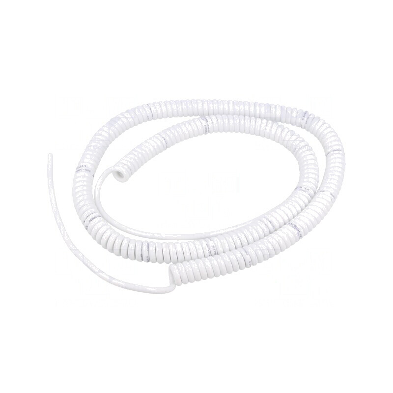 Cablu Spiralat Neecranat PUR Alb 300V 1m-4m | Electronic-mag.ro | Componente Electronice