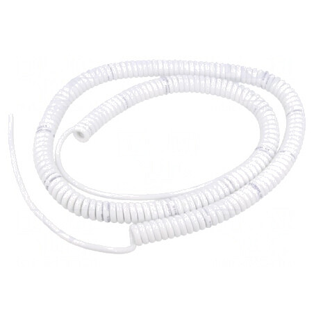 Cablu Spiralat Neecranat PUR Alb 300V 1m-4m | Electronic-mag.ro | Componente Electronice