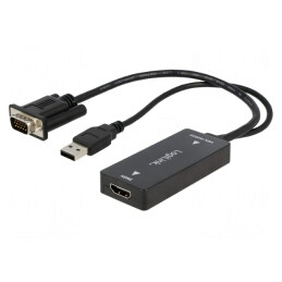 Convertor D-Sub 15pin la HDMI și USB A Negru | Electronic-mag.ro | Componente Electronice