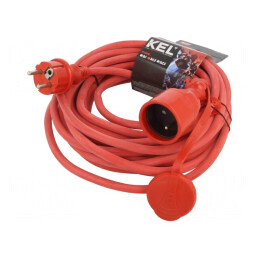 Prelungitor alimentare 10m 16A roșu | Electronic-mag.ro | Componente Electronice
