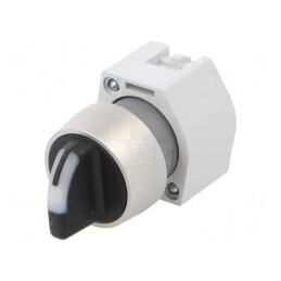 Comutator rotativ 22mm alb/negru | Electronic-mag.ro | Componente Electronice