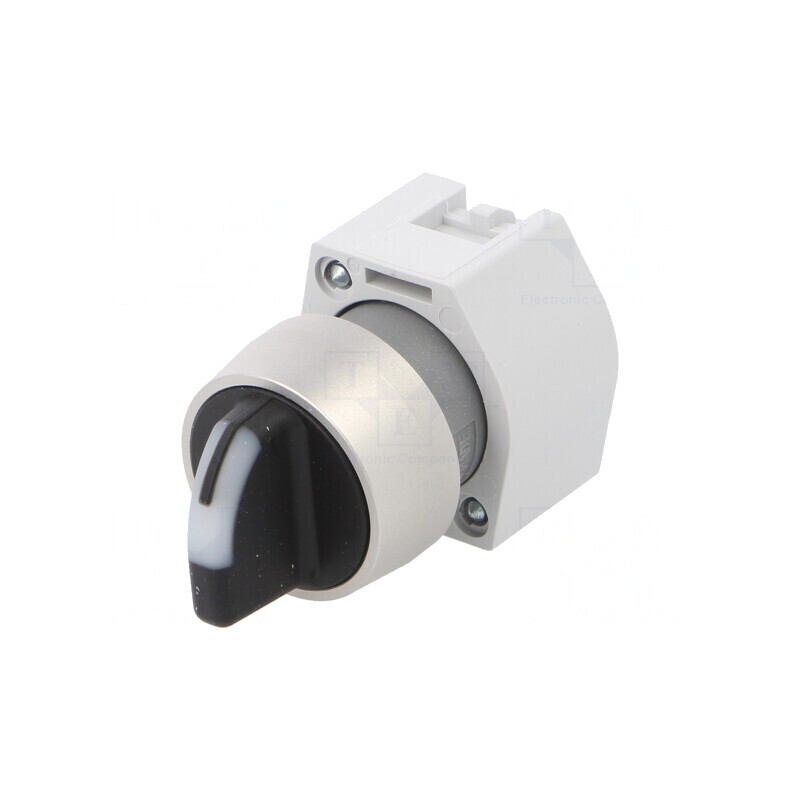 Comutator rotativ 22mm alb/negru | Electronic-mag.ro | Componente Electronice