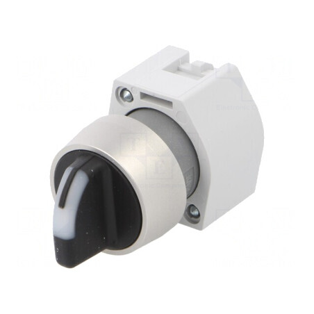 Comutator rotativ 22mm alb/negru | Electronic-mag.ro | Componente Electronice