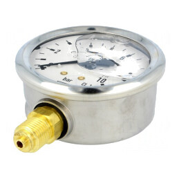 Manometru 0-10 bar Clasa 1.6 63mm Filet G 1/4 B | Electronic-mag.ro | Componente Electronice