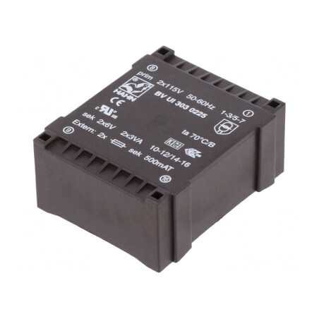 Transformator Încapsulat 6VA 6V 500mA PCB | Electronic-mag.ro | Componente Electronice