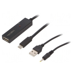 Repeater USB 2.0 USB A la USB C 20m Negru | Electronic-mag.ro | Componente Electronice
