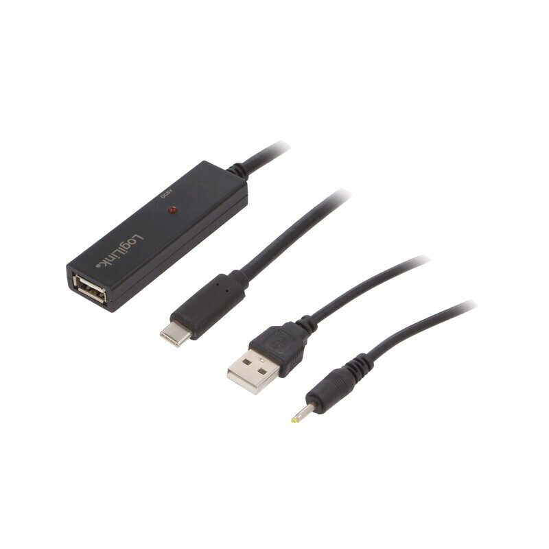 Repeater USB 2.0 USB A la USB C 20m Negru | Electronic-mag.ro | Componente Electronice