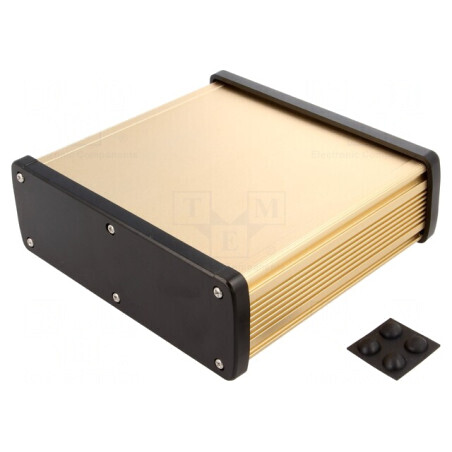 Carcasă Universală Aluminiu Aurit 177,6mm x 169mm x 61,1mm | Electronic-mag.ro | Componente Electronice
