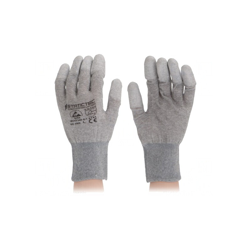 Mănuși de protecție ESD gri set 10 S | Electronic-mag.ro | Componente Electronice