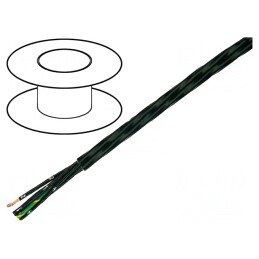 Cablu | HELUFLON® FEP-6Y | litat | Cu | 7G1,5mm2 | FEP | negru | 600V | 24505