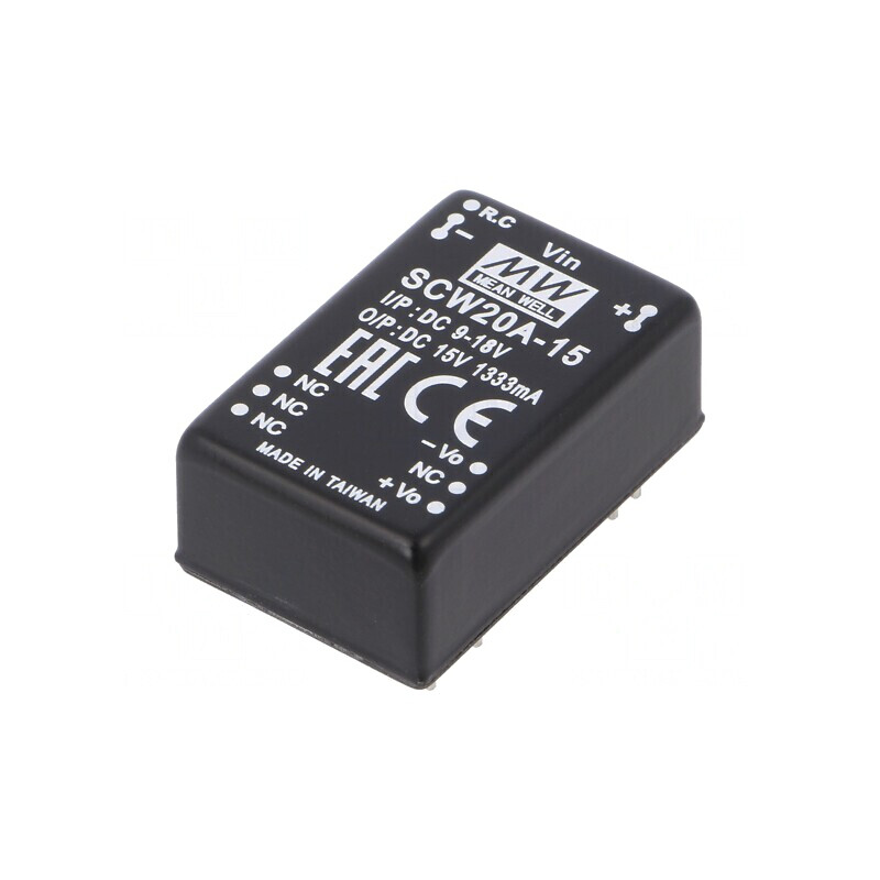 Convertor DC/DC 20W 9-18V la 15V 1333mA DIP24 | Electronic-mag.ro | Componente Electronice