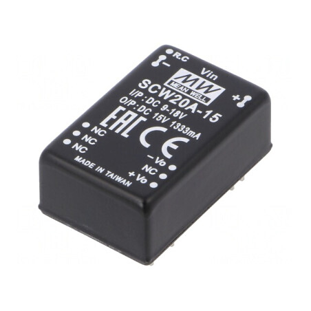 Convertor DC/DC 20W 9-18V la 15V 1333mA DIP24 | Electronic-mag.ro | Componente Electronice