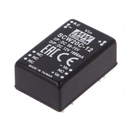 Convertor DC/DC 20W 36-75V la 12V 1666mA THT | Electronic-mag.ro | Componente Electronice