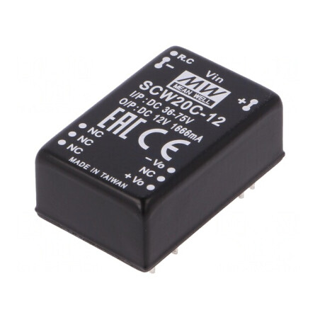 Convertor DC/DC 20W 36-75V la 12V 1666mA THT | Electronic-mag.ro | Componente Electronice