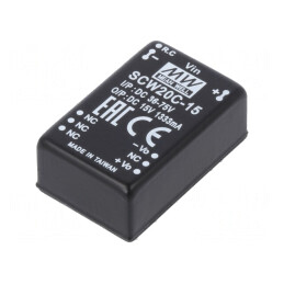 Convertor DC/DC 20W 36-75V la 15V 1333mA THT | Electronic-mag.ro | Componente Electronice