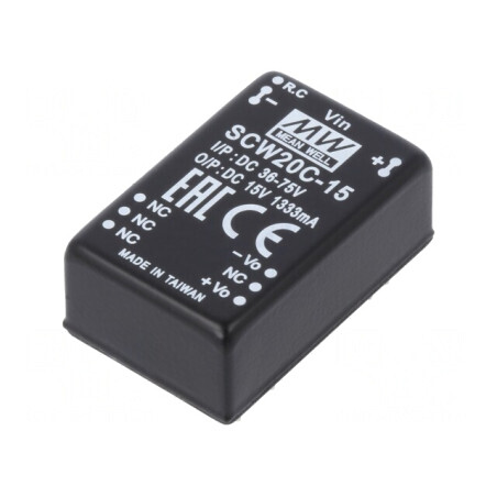 Convertor DC/DC 20W 36-75V la 15V 1333mA THT | Electronic-mag.ro | Componente Electronice