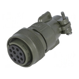 Conector circular dimensiune 18 aliaj aluminiu oliv | Electronic-mag.ro | Componente Electronice