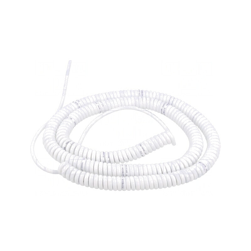 Cablu spiralat neecranat alb 3x0,15mm2 PUR 300V 1m 4m | Electronic-mag.ro | Componente Electronice