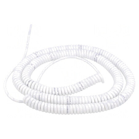 Cablu spiralat neecranat alb 3x0,15mm2 PUR 300V 1m 4m | Electronic-mag.ro | Componente Electronice