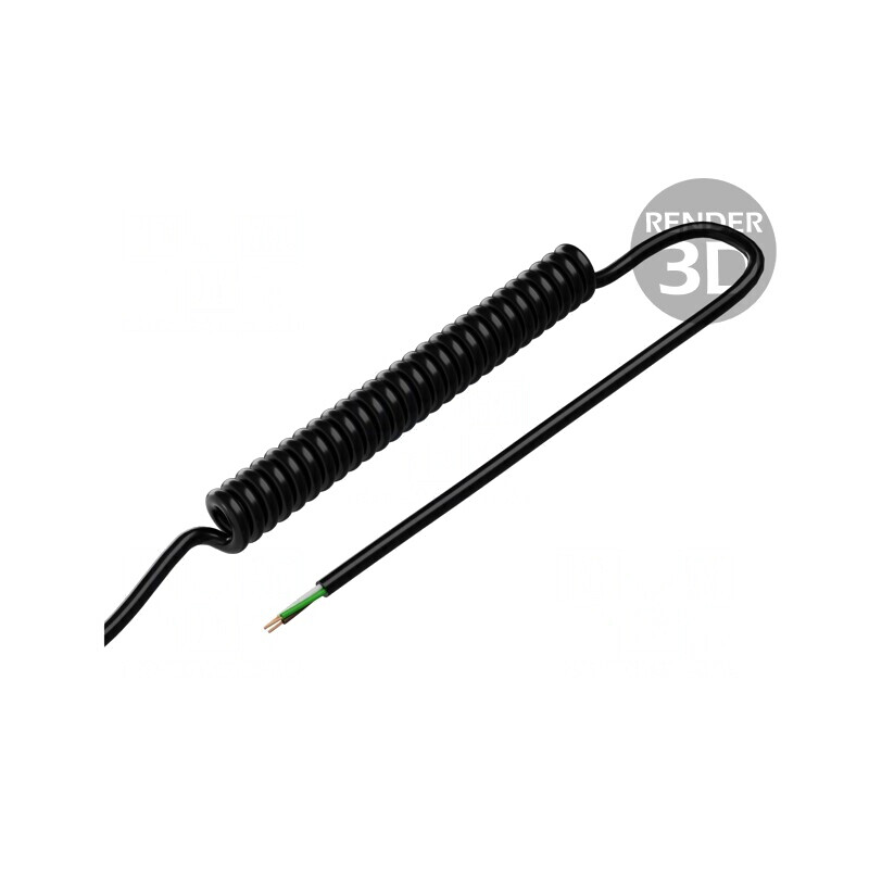 Cablu Spiralat 3x0.15mm2 PUR Negru 1m 300V | Electronic-mag.ro | Componente Electronice