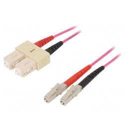Patch Cord Fibră Optică OM4 LC/UPC-SC/UPC 2m Violet | Electronic-mag.ro | Componente Electronice