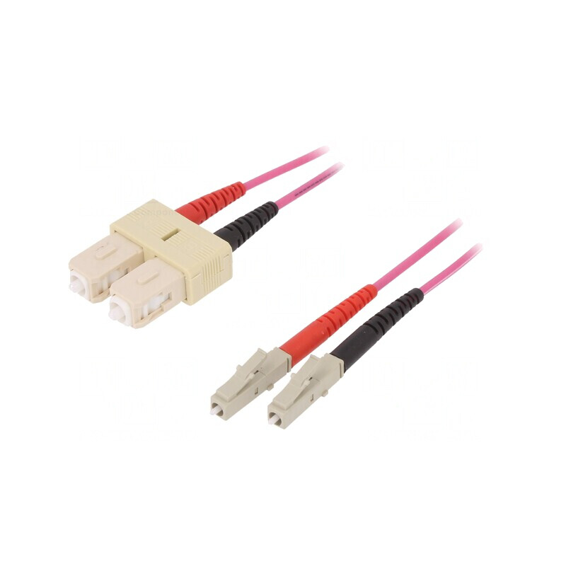 Patch Cord Fibră Optică OM4 LC/UPC-SC/UPC 2m Violet | Electronic-mag.ro | Componente Electronice