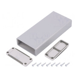 Carcasă aluminiu gri deschis 52x120x21mm | Electronic-mag.ro | Componente Electronice