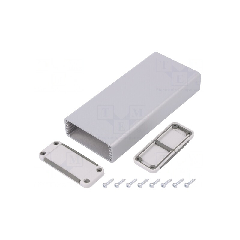 Carcasă aluminiu gri deschis 52x120x21mm | Electronic-mag.ro | Componente Electronice