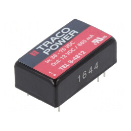 Convertor DC/DC 8W 36-75V la 12V 665mA DIP16 | Electronic-mag.ro | Componente Electronice