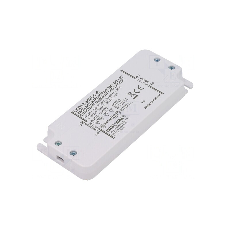 Alimentator LED 12W 350mA 185-265VAC | Electronic-mag.ro | Componente Electronice